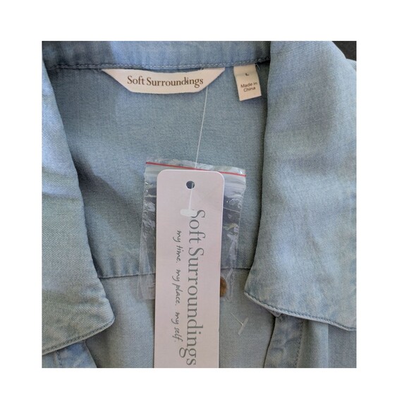 NWT Soft Surroundings Women's LG Washed Tencel Asymmetrical V-Neck Tunic - Picture 8 of 10